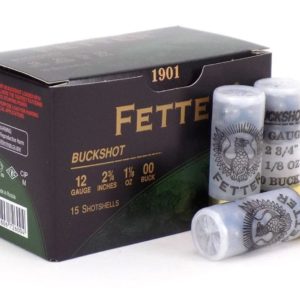 Fetter .12 Gauge 2-3/4" 9 Pellet 00 Buckshot 15Rd/Box - FETT00-9