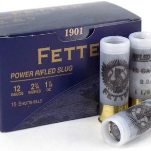 Fetter .12 Gauge 2-3/4" 1-1/8oz Rifled Slug 15Rd/Box - FETT118-R