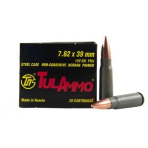 Tula 7.62x39mm 122 Grain FMJ Steel 20Rd/Box - TULAUL076201