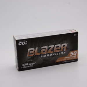 CCI Blazer Brass 9mm 115 Grain, FMJ, Round Nose 50Rd/Box - CCI5200