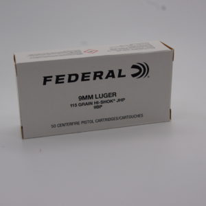 FEDERAL PERSONAL DEFENSE 9MM LUGER 115 GRAIN HI-SHOK JACKETED HOLLOW POINT 50RDS/BOX - 9BP