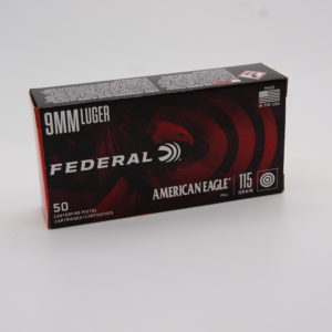 Federal American Eagle 9mm Luger 115 Grain FMJ 50Rd/Box - AE9DP