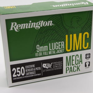 REMINGTON L9MM3A 9MM LUGER 115GR FULL METAL JACKET, MEGA-PACK 250RD/BOX - L9MM3A