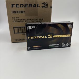 (CASE) FEDERAL GOLD MEDAL 308WIN 175 GRAIN SIERRA MATCHKING BOATTAIL HOLLOW POINT 200RDS/CASE - GM308M2