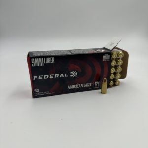 FEDERAL AMERICAN EAGLE 9MM LUGER 124 GRAIN FULL METAL JACKET 50RDS/BOX - AE9AP