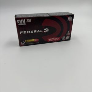 FEDERAL AMERICAN EAGLE SYNTECH 9MM 115 GRAIN TOTAL SYNTHETIC JACKET, LEAD-FREE PRIMER 50Rds/Box - AE9SJ1