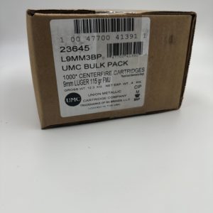 REMINGTON L9MM3BP 9MM LUGER 115GR FMJ 1000RD/CASE - LOOSE, BULK PACKAGING - L9MM3BP